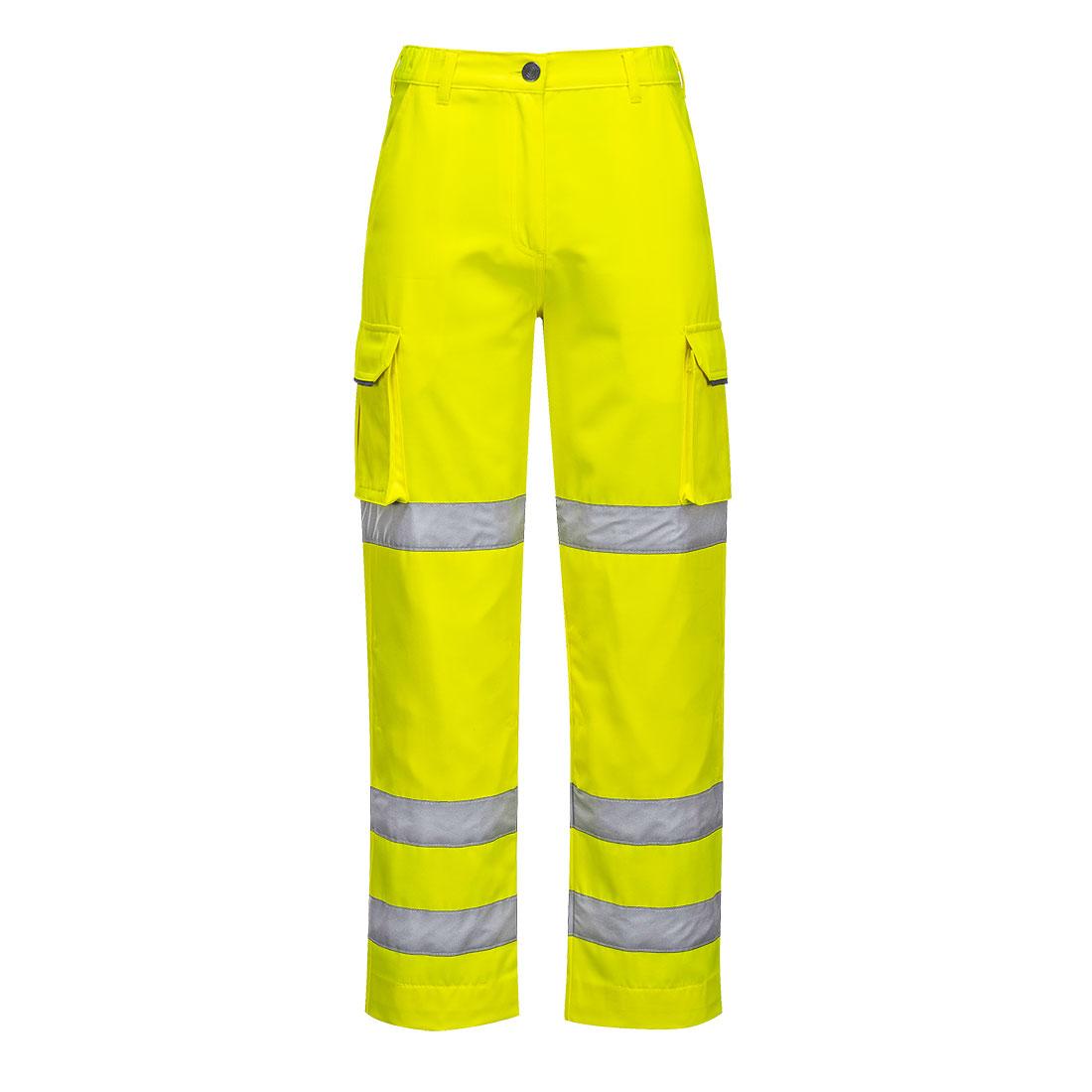 Hi-Vis Women's Three Band Work Trousers - Yellow