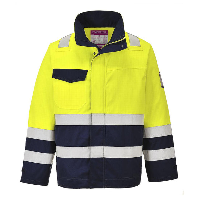 Modaflame Work Hi-Vis FR Jacket - Yellow/Navy