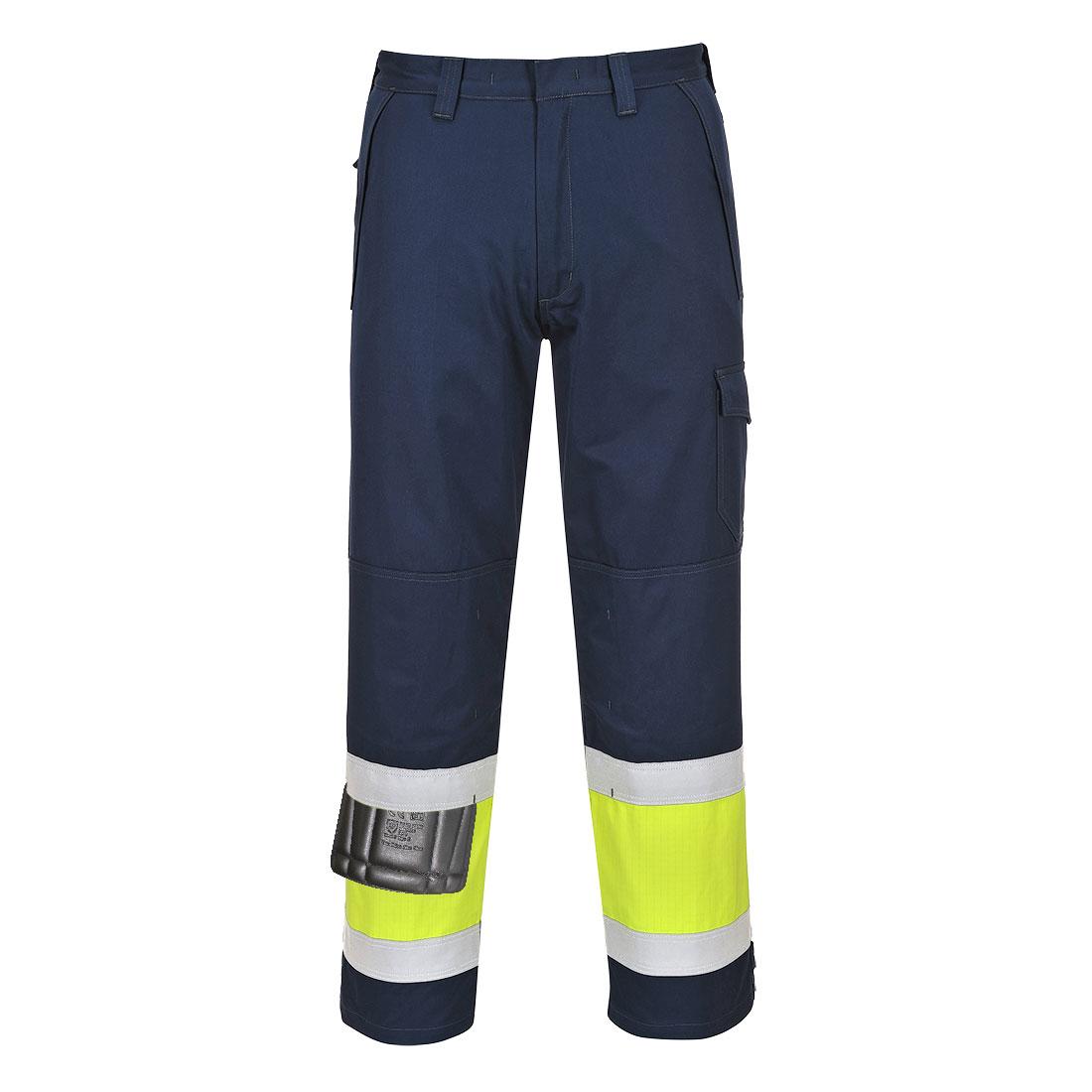 Modaflame Work Hi-Vis Class 1 Multi-Norm FR Trousers - Yellow/Navy