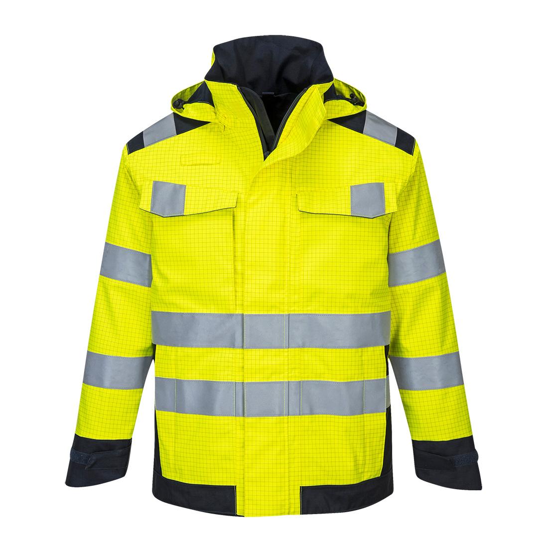 Modaflame Rain+ Hi-Vis Multi Norm Arc Jacket - Yellow/Navy
