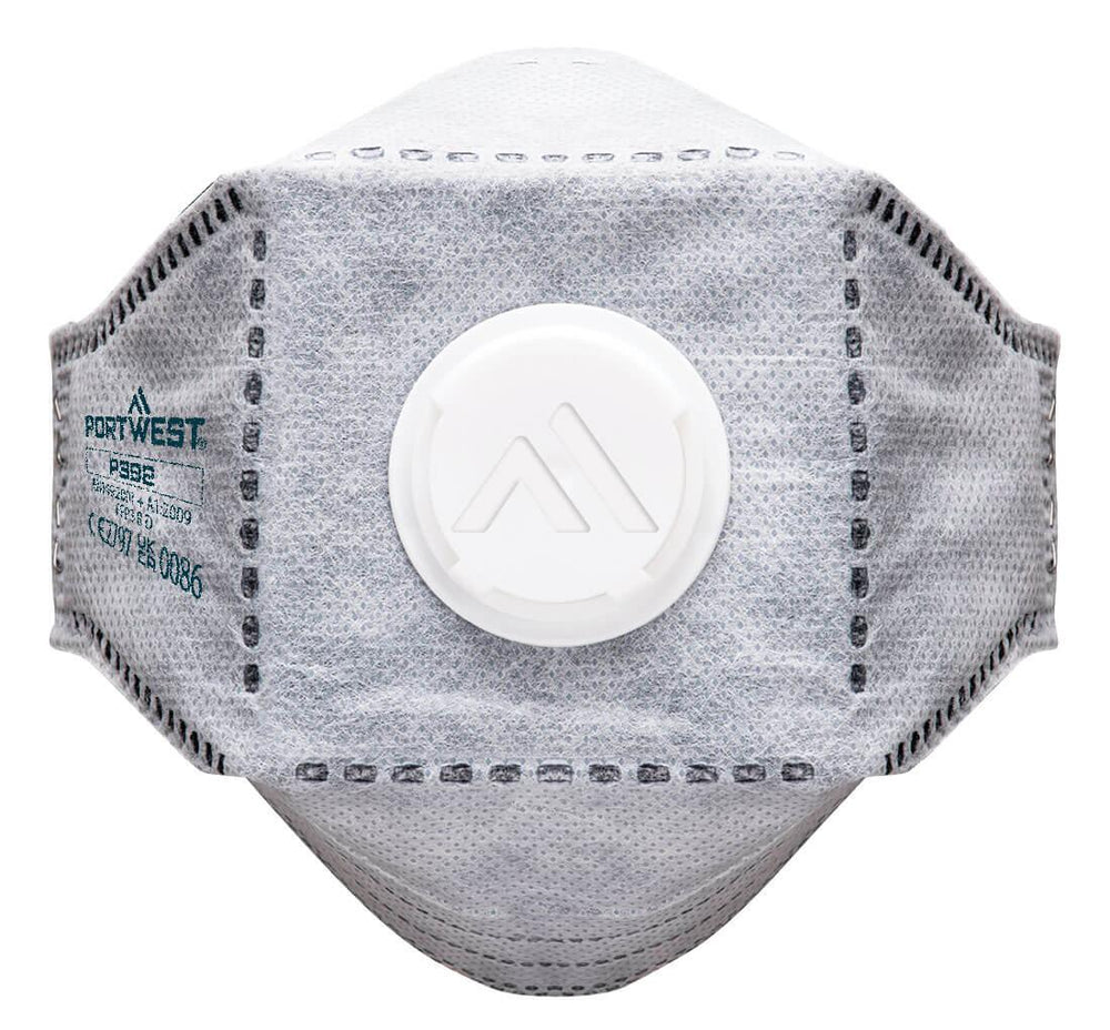 EAGLE FFP3 Valved Carbon Fold Flat Respirator (Pk10) - White