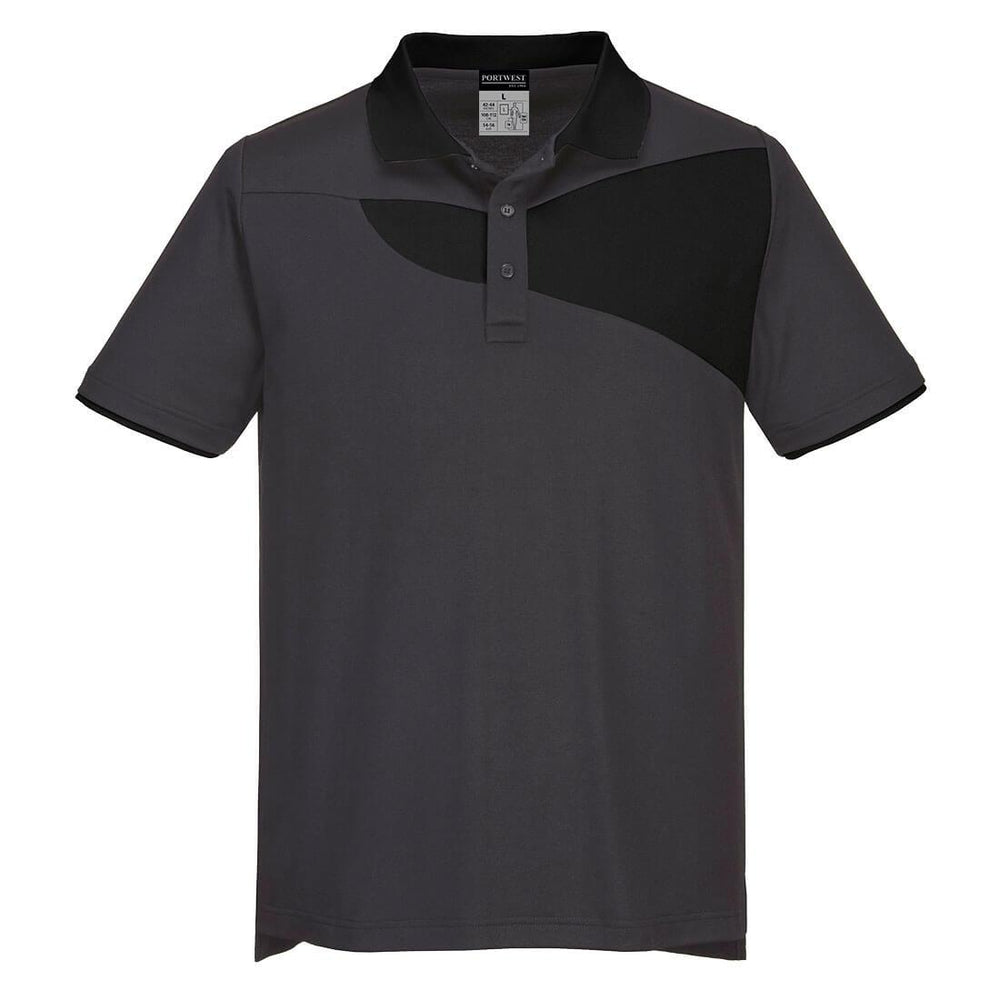 PW2 Cotton Comfort Polo Shirt S/S - Zoom Grey/Black