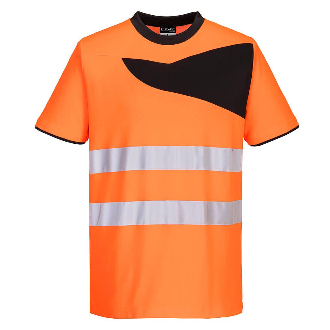 PW2 Hi-Vis Cotton Comfort T-Shirt S/S - Orange/Black