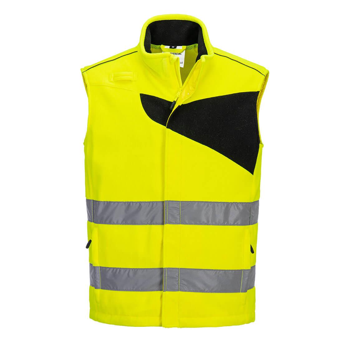 PW2 Hi-Vis Fleece Bodywarmer - Yellow/Black