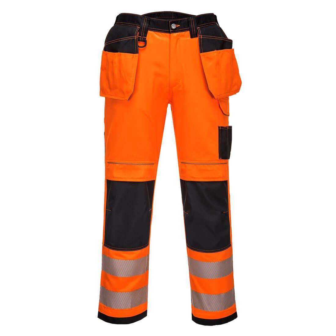 PW3 Hi-Vis Stretch Holster Pocket Trousers - Orange/Black