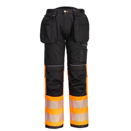PW3 Hi-Vis Class 1 Holster Pocket Trousers - Orange/Black