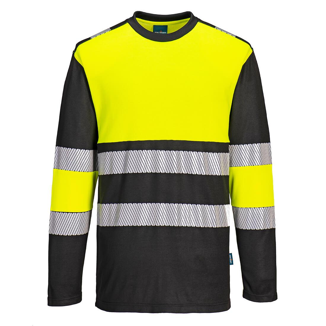 PW3 Hi-Vis Cotton Comfort Class 1 T-Shirt L/S - Yellow/Black