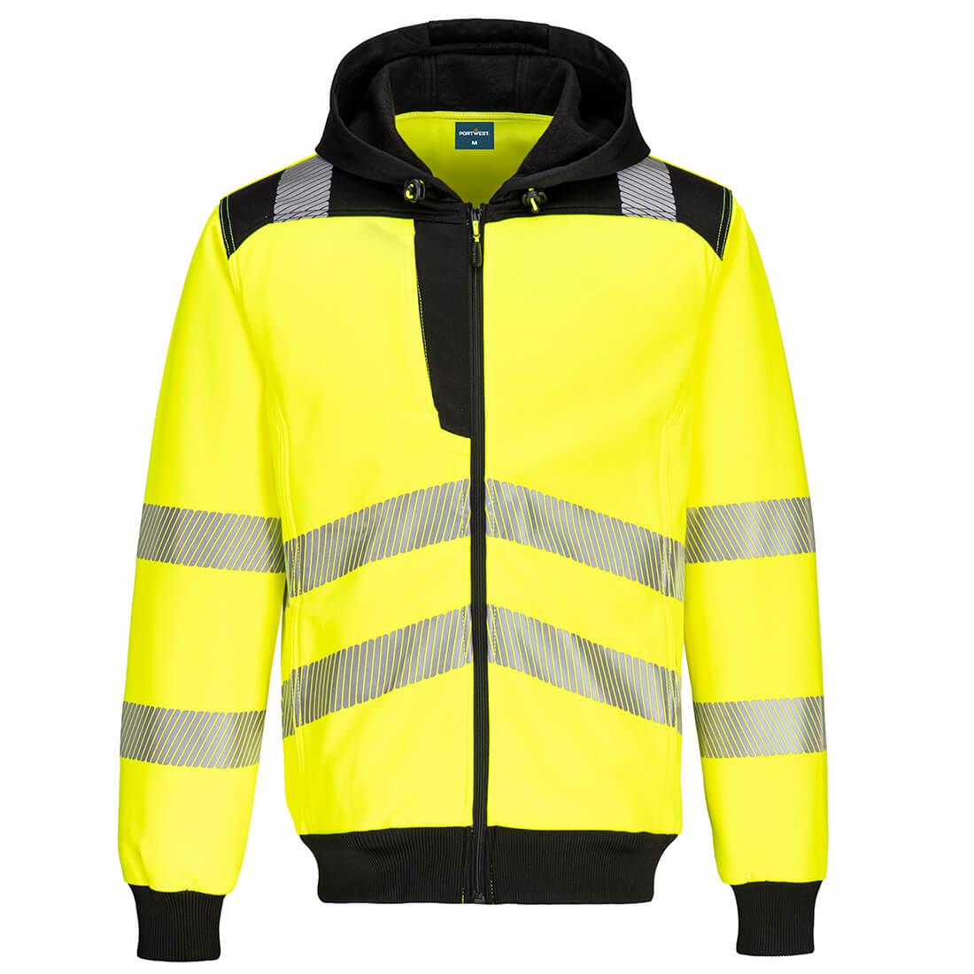 PW3 Hi-Vis Zip Hoodie - Yellow/Black