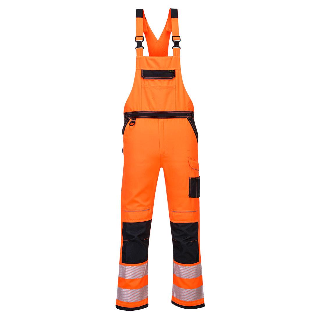 PW3 Hi-Vis Bib and Brace - Orange/Black