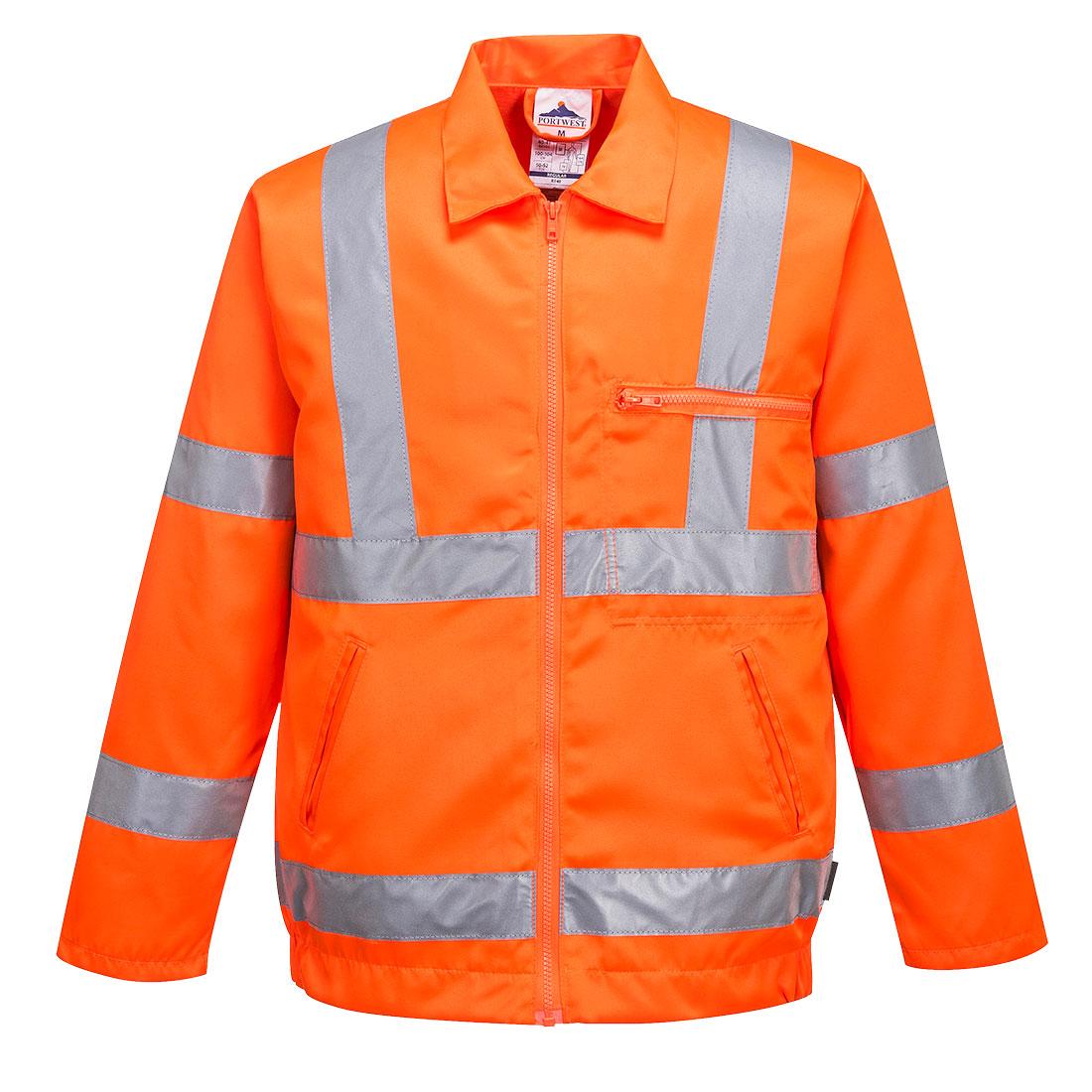 Hi-Vis Polycotton Bomber Jacket - Orange