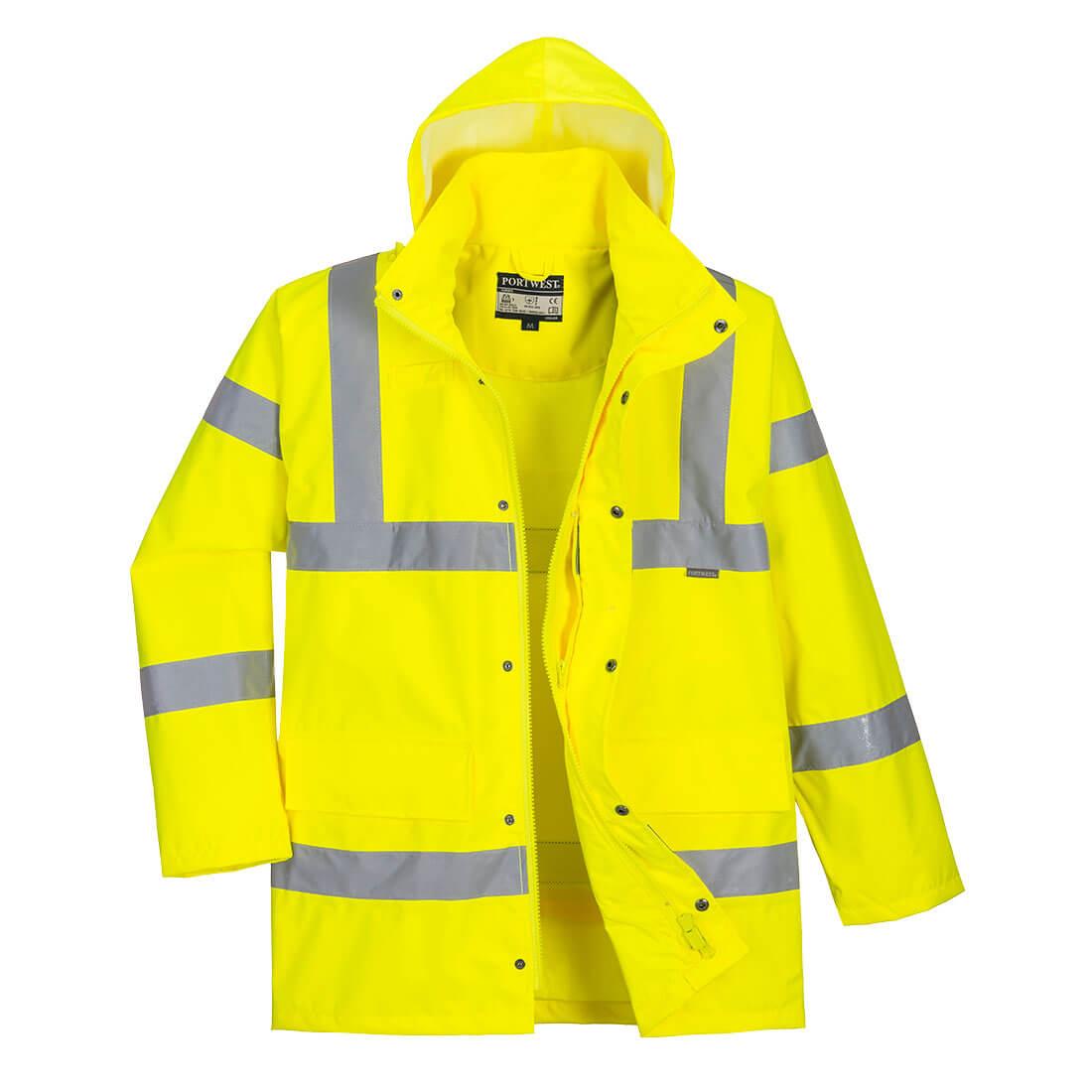 Hi-Vis Breathable Rain Traffic Jacket - Yellow