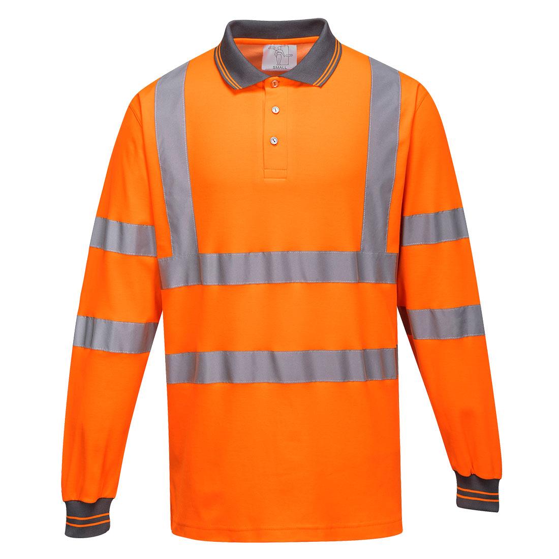 Hi-Vis Cotton Comfort Polo Shirt L/S - Orange