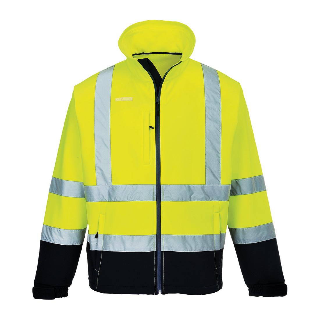Hi-Vis Contrast Softshell (3L) - Yellow/Navy