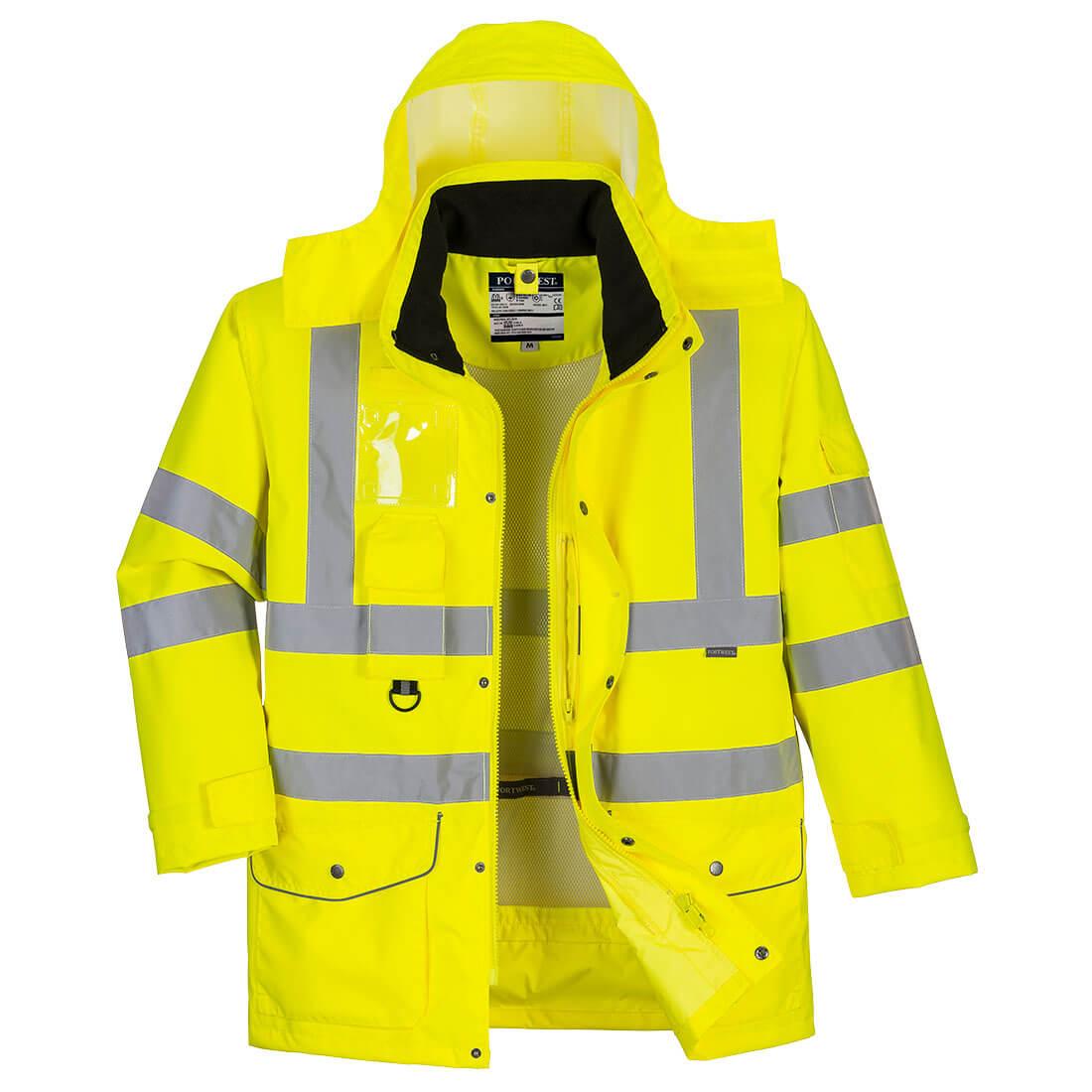 Hi-Vis Breathable 7-in-1 Traffic Jacket - Yellow