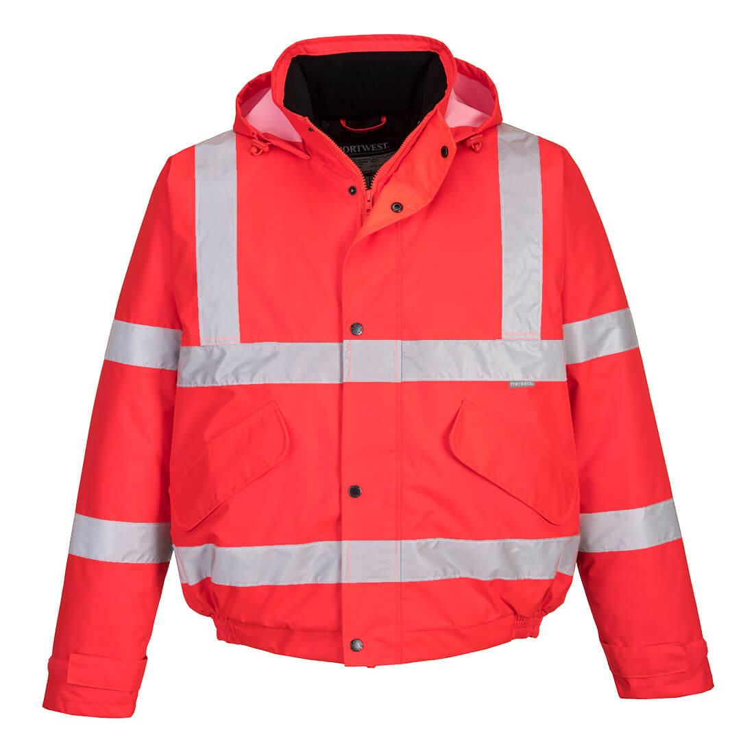 Hi-Vis Winter Bomber Jacket - Red
