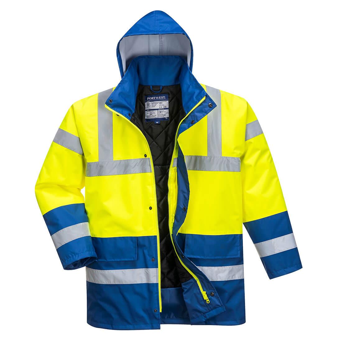 Hi-Vis Contrast Winter Traffic Jacket - Yellow/Royal