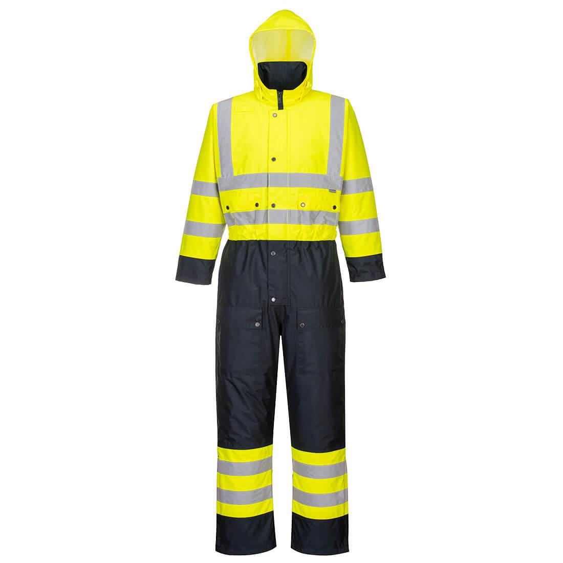 Hi-Vis Contrast Winter Coverall - Yellow/Navy