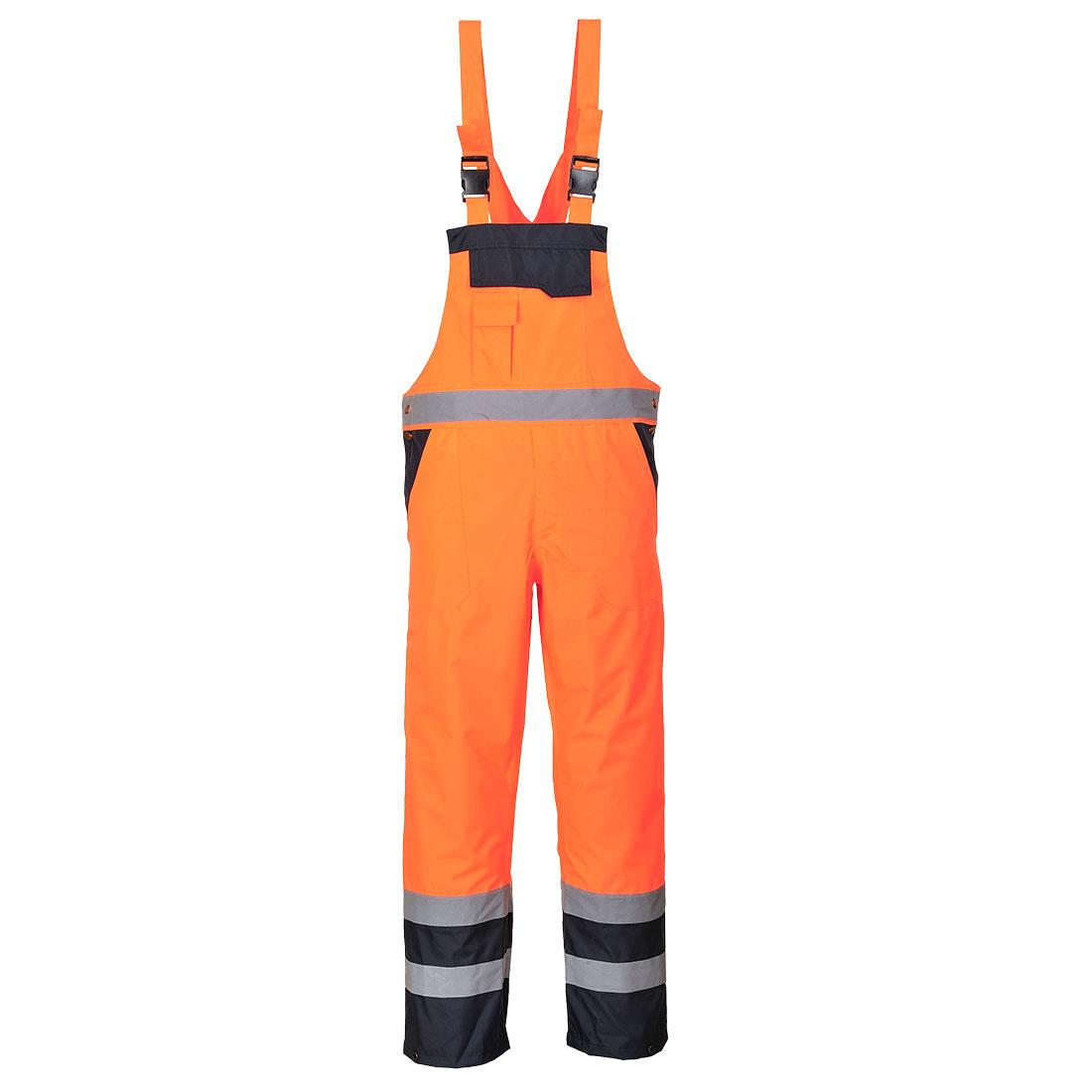 Hi-Vis Contrast Winter Bib and Brace - Orange