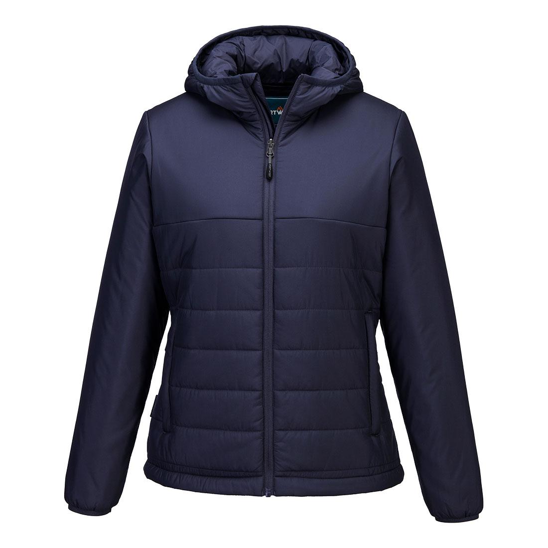 Professional Women's Hooded Insulated Baffle Jacket - Navy