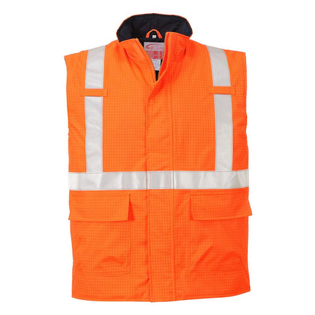 Bizflame Rain Hi-Vis Anti-Static FR Bodywarmer - Orange