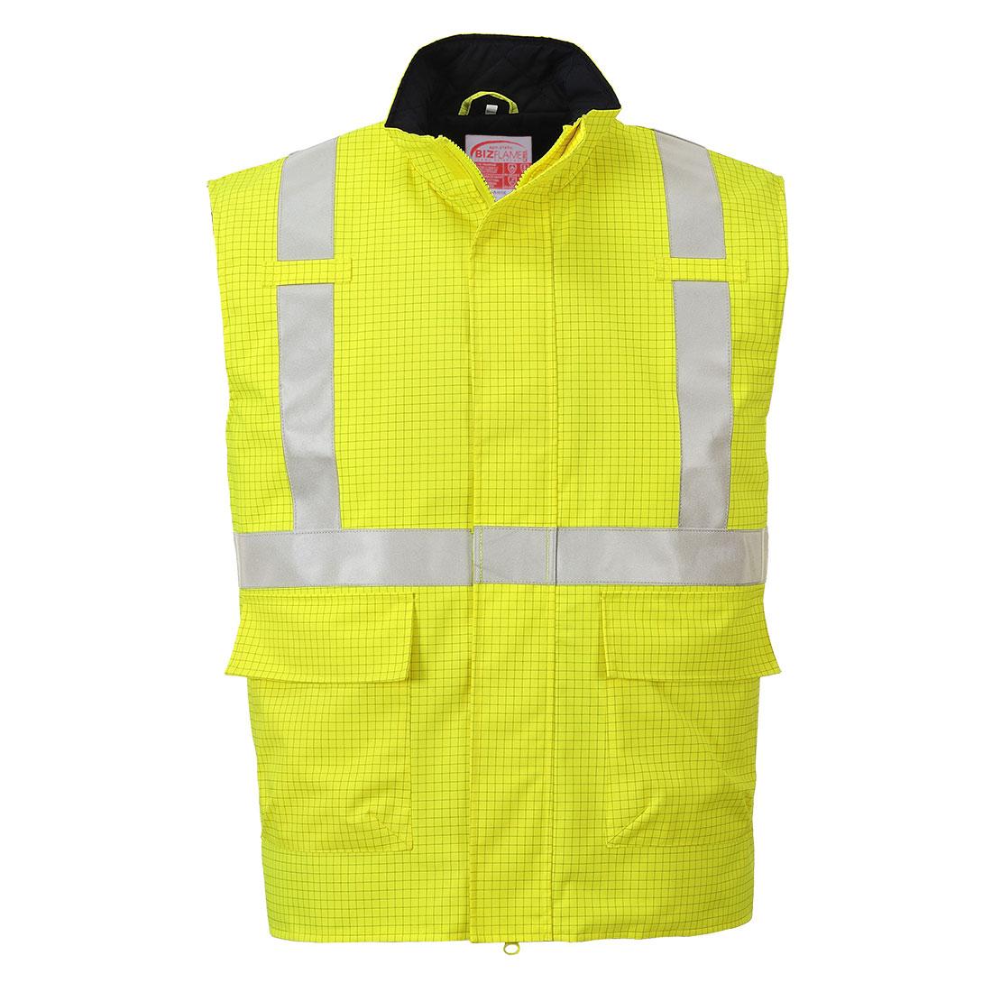 Bizflame Rain Hi-Vis Anti-Static FR Bodywarmer - Yellow