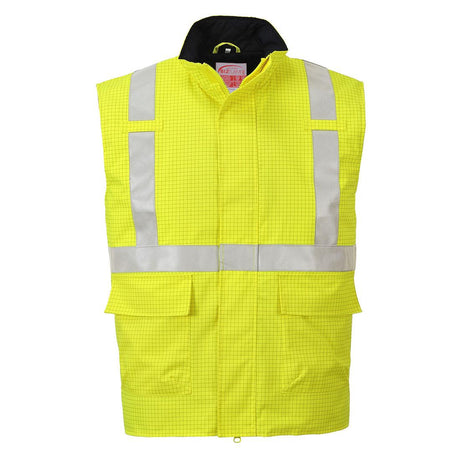 Bizflame Rain Hi-Vis Anti-Static FR Bodywarmer - Yellow