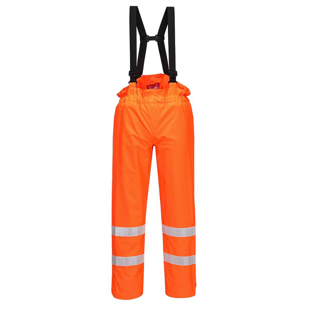 Bizflame Rain Hi-Vis Anti-Static Unlined FR Trousers - Orange