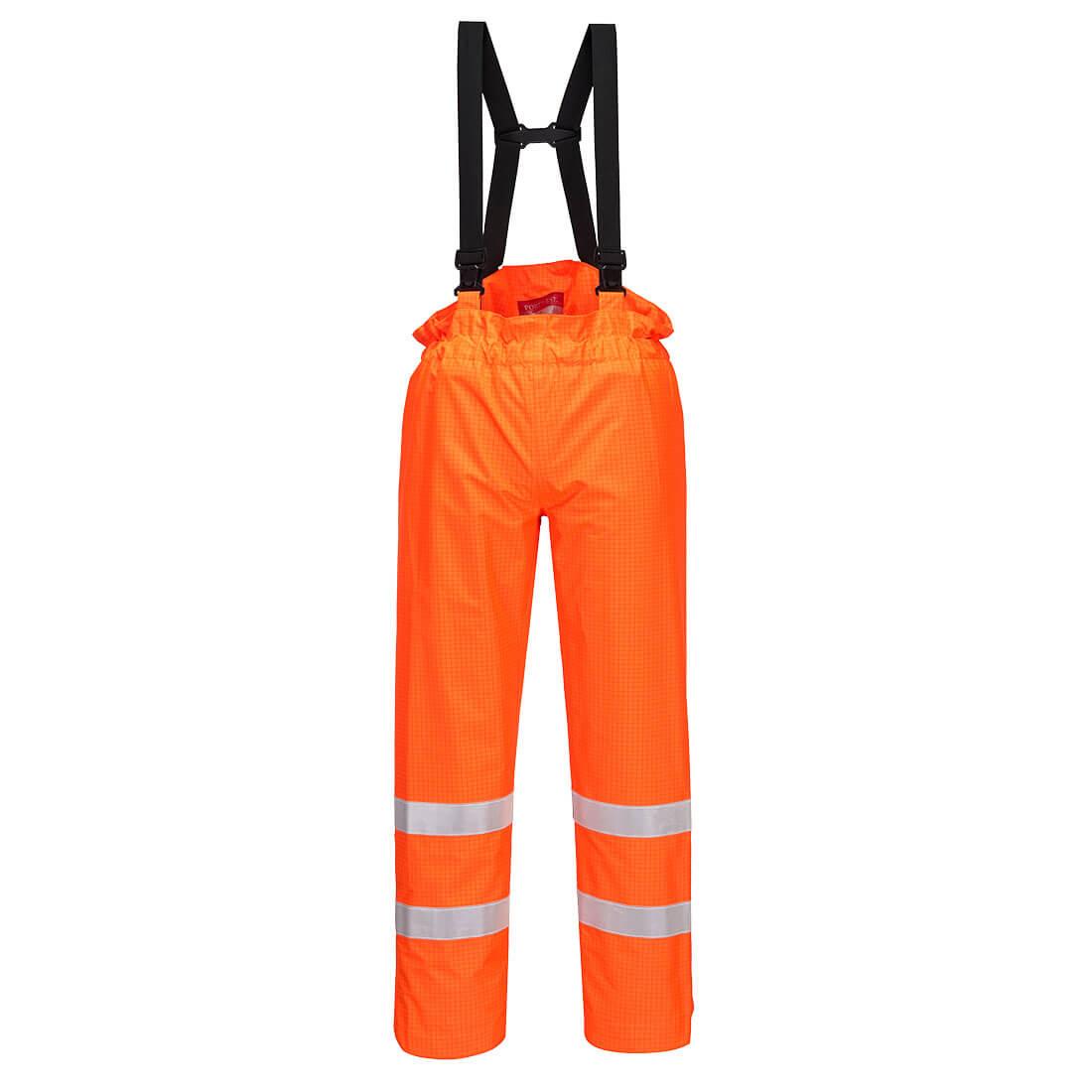 Bizflame Rain Hi-Vis Anti-Static Unlined FR Trousers - Orange