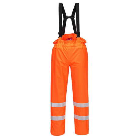 Bizflame Rain Hi-Vis Anti-Static Unlined FR Trousers - Orange
