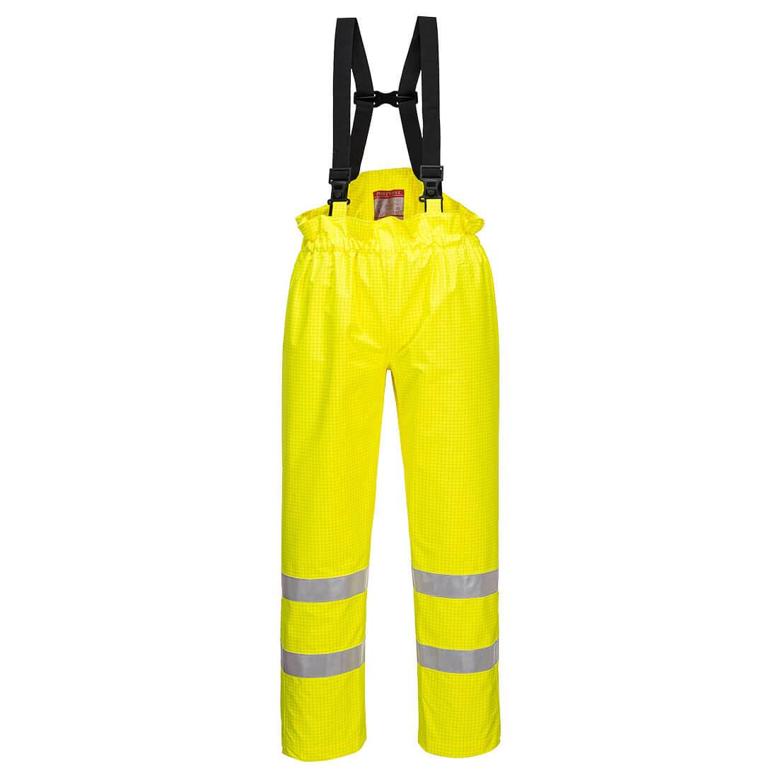 Bizflame Rain Hi-Vis Anti-Static Unlined FR Trousers - Yellow