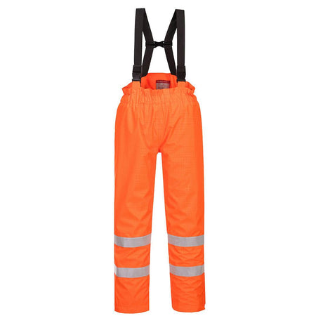 Bizflame Rain Hi-Vis Anti-Static Lined FR Trousers - Orange