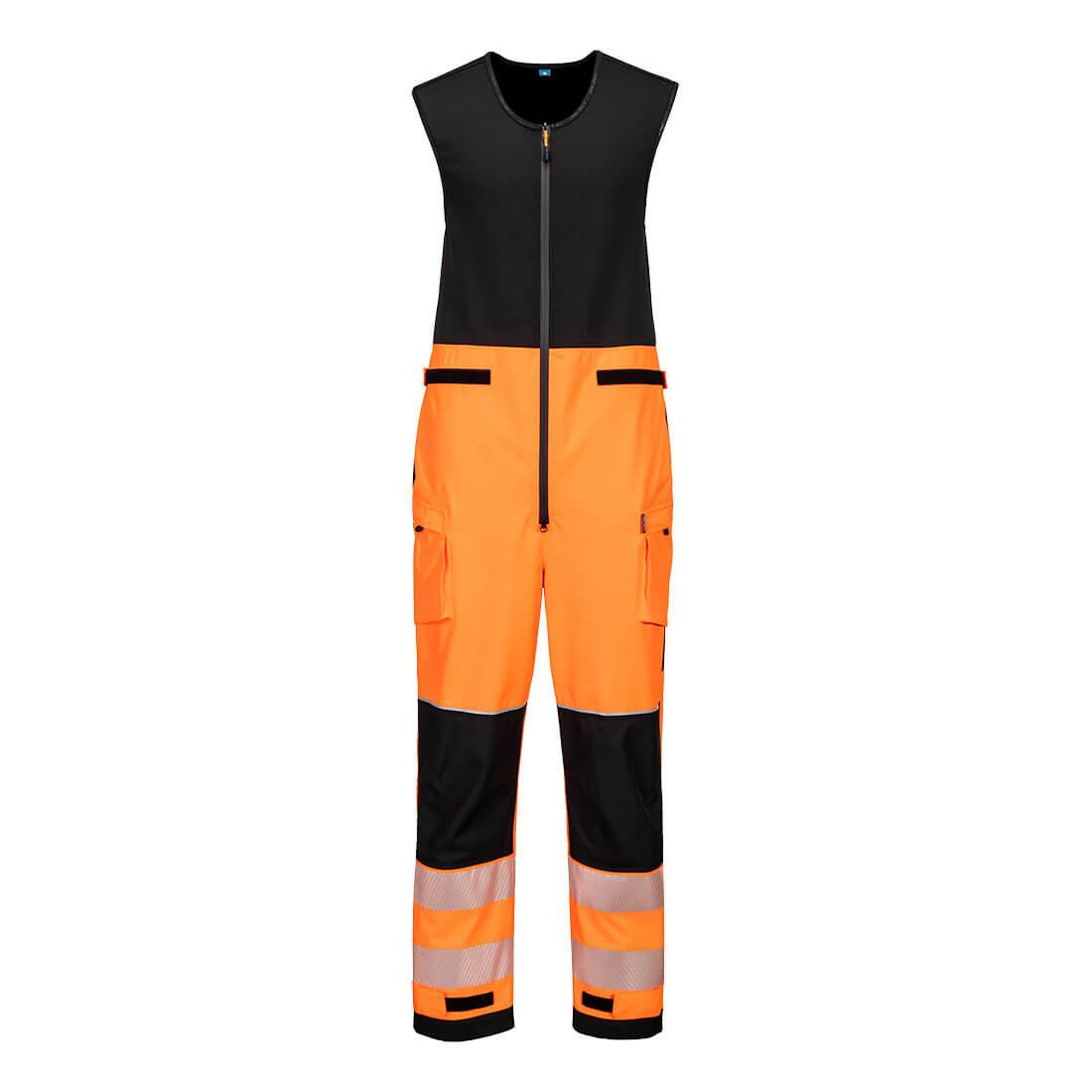PW3 Hi-Vis Rain Salopette (3L) - Orange/Black