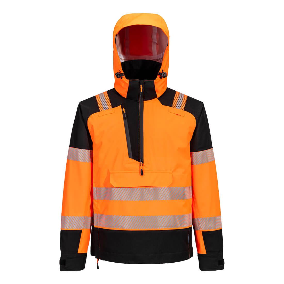 PW3 Hi-Vis Overhead Rain Jacket (3L) - Orange/Black