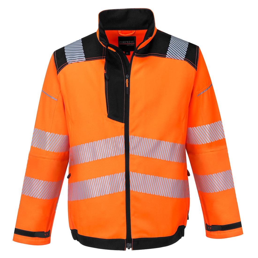 PW3 Hi-Vis Work Jacket - Orange/Black