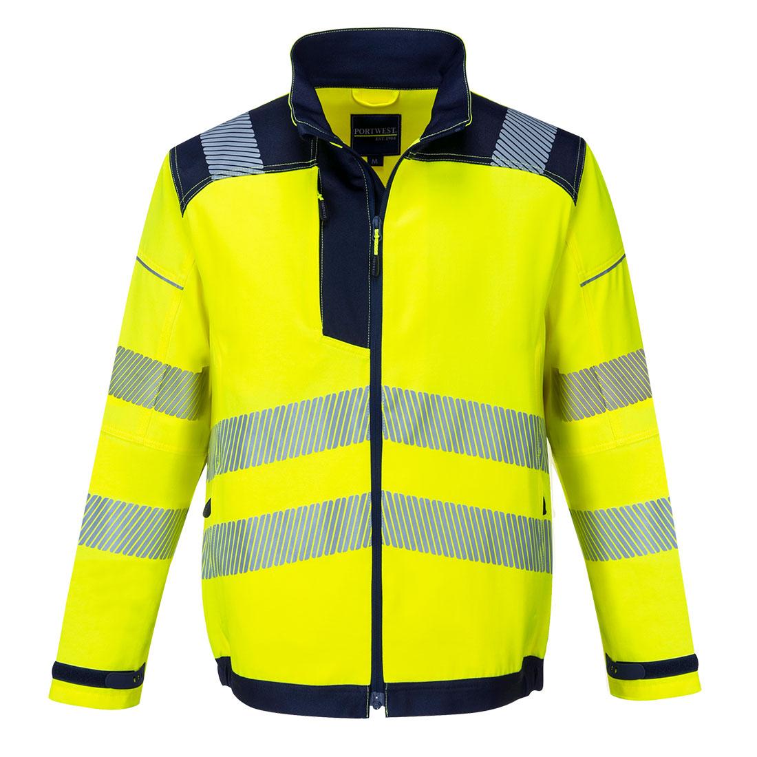 PW3 Hi-Vis Work Jacket - Yellow/Navy