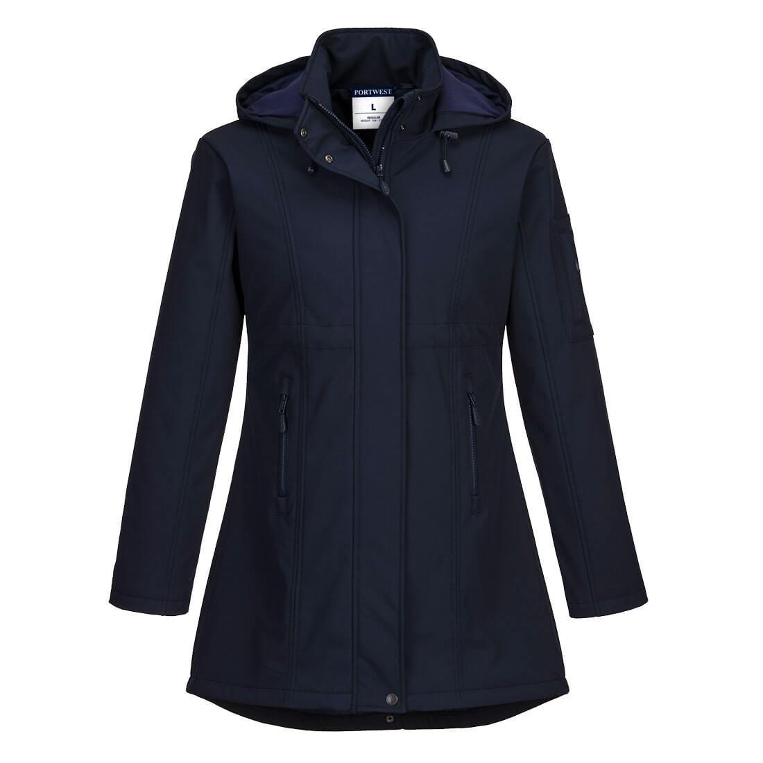 Carla Women's Hooded Softshell Jacket (3L) - Navy