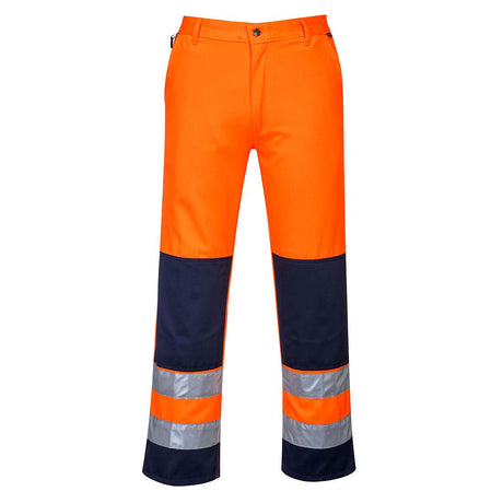 Seville Hi-Vis Contrast Work Trousers - Orange/Navy