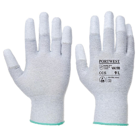 Vending Antistatic PU Fingertip Glove - Grey