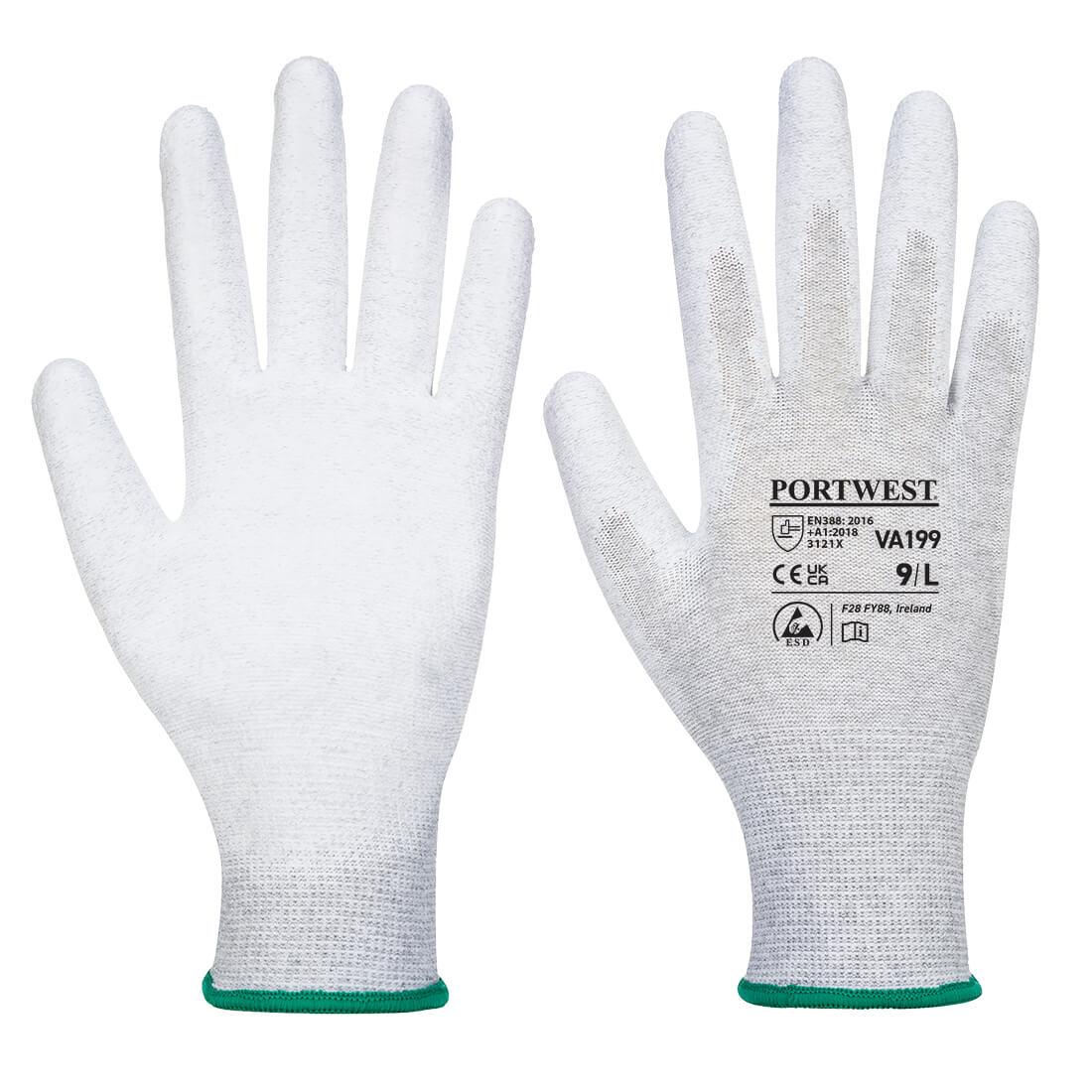 Vending Antistatic PU Palm Glove - Grey