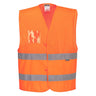 Hi-Vis Half Mesh Two Band Vest - Orange