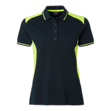 214 Polo w - Navy/fluorescent yellow