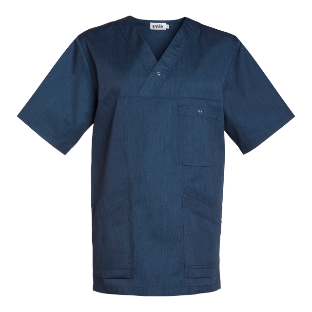 Malte V-Tunic - Blue melange