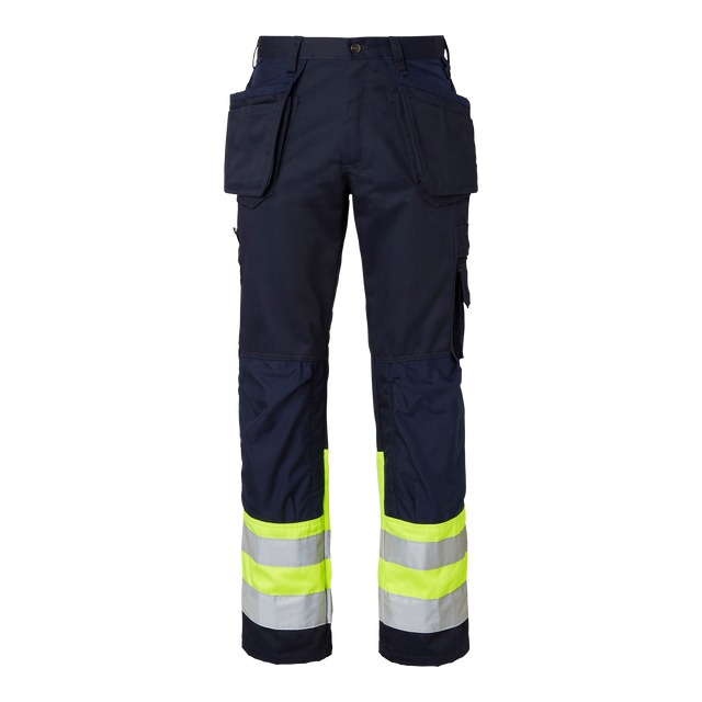 2171 Craftsmen Trousers - Navy/fluorescent yellow