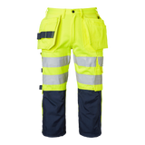 218 Craftsmen 3/4 Trousers - Fluorescent yellow/navy