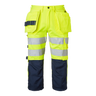 218 Craftsmen 3/4 Trousers - Fluorescent yellow/navy