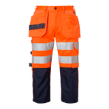 218 Craftsmen 3/4 Trousers - Fluorescent orange/navy