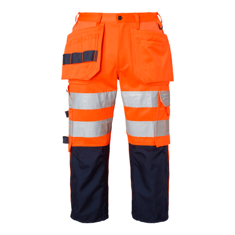 218 Craftsmen 3/4 Trousers - Fluorescent orange/navy
