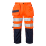 218 Craftsmen 3/4 Trousers - Fluorescent orange/navy