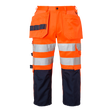 218 Craftsmen 3/4 Trousers - Fluorescent orange/navy