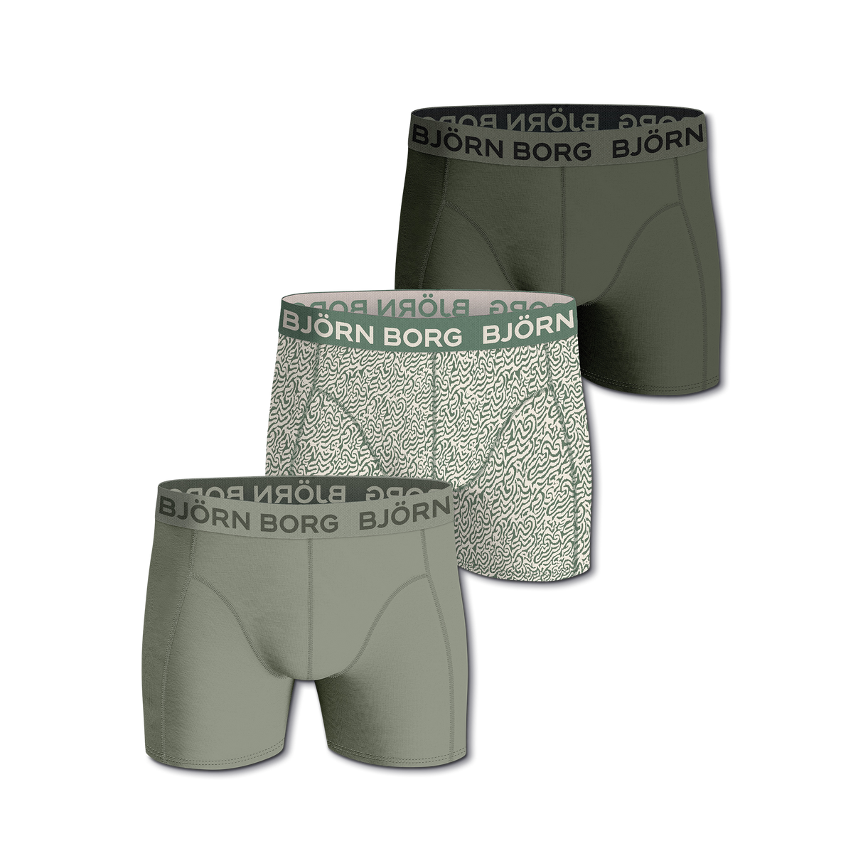 Boxer Multi 3-p Underwear - Army green